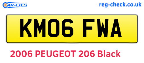 KM06FWA are the vehicle registration plates.