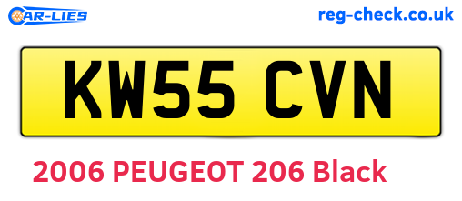 KW55CVN are the vehicle registration plates.