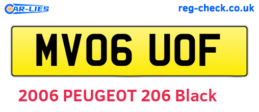 MV06UOF are the vehicle registration plates.