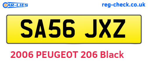 SA56JXZ are the vehicle registration plates.