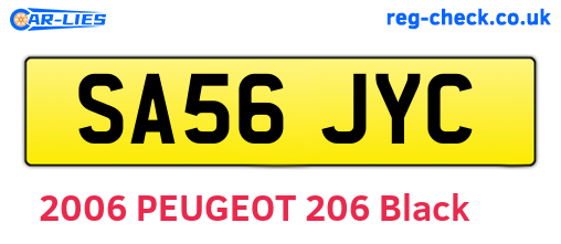 SA56JYC are the vehicle registration plates.