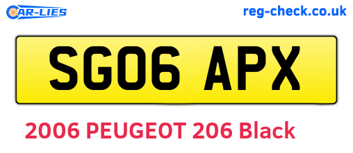 SG06APX are the vehicle registration plates.