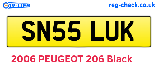 SN55LUK are the vehicle registration plates.