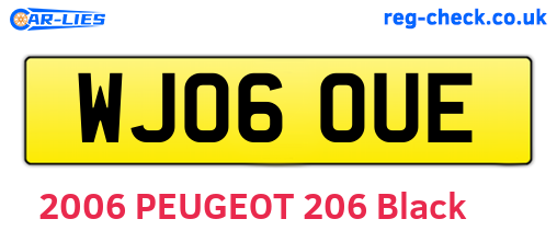 WJ06OUE are the vehicle registration plates.