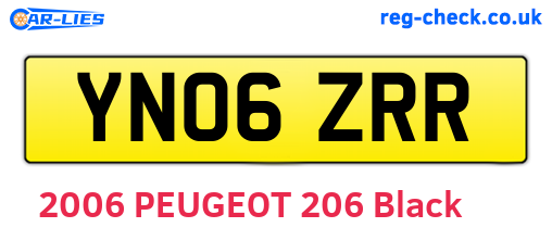 YN06ZRR are the vehicle registration plates.