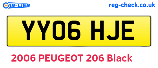 YY06HJE are the vehicle registration plates.