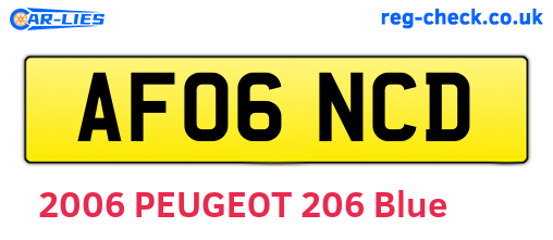 AF06NCD are the vehicle registration plates.