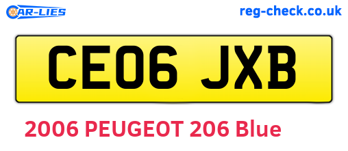 CE06JXB are the vehicle registration plates.
