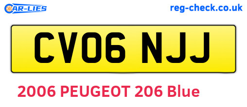 CV06NJJ are the vehicle registration plates.