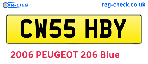 CW55HBY are the vehicle registration plates.