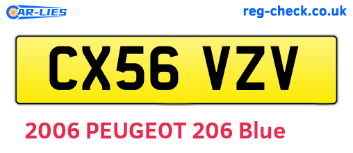 CX56VZV are the vehicle registration plates.
