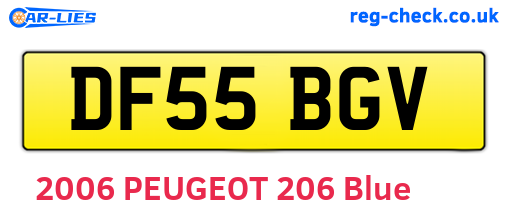 DF55BGV are the vehicle registration plates.