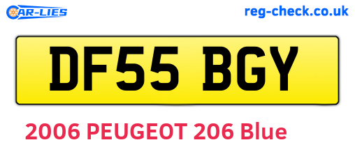 DF55BGY are the vehicle registration plates.