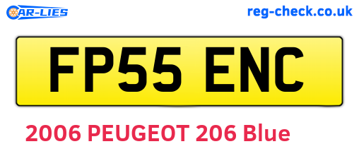 FP55ENC are the vehicle registration plates.