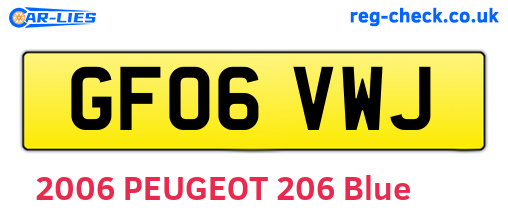GF06VWJ are the vehicle registration plates.