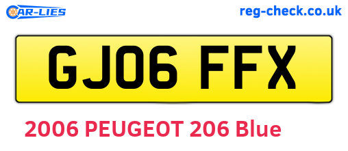 GJ06FFX are the vehicle registration plates.