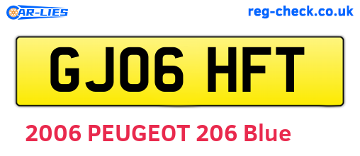 GJ06HFT are the vehicle registration plates.