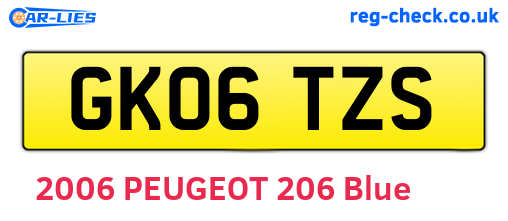 GK06TZS are the vehicle registration plates.