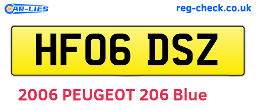 HF06DSZ are the vehicle registration plates.