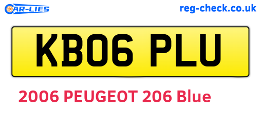 KB06PLU are the vehicle registration plates.