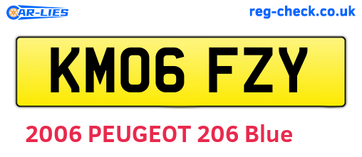 KM06FZY are the vehicle registration plates.
