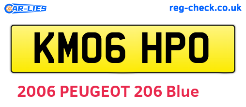 KM06HPO are the vehicle registration plates.