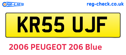 KR55UJF are the vehicle registration plates.