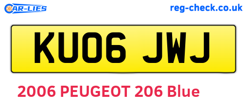 KU06JWJ are the vehicle registration plates.