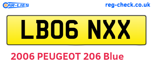 LB06NXX are the vehicle registration plates.