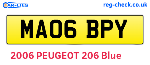 MA06BPY are the vehicle registration plates.