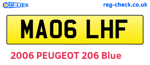 MA06LHF are the vehicle registration plates.