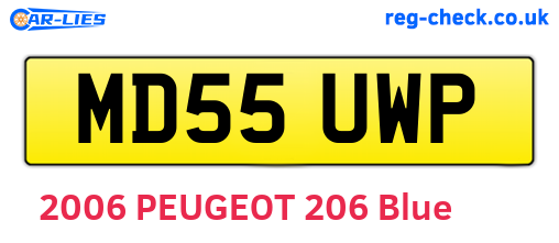 MD55UWP are the vehicle registration plates.