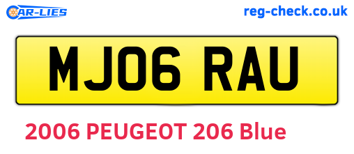 MJ06RAU are the vehicle registration plates.