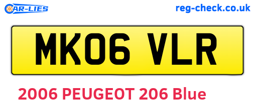 MK06VLR are the vehicle registration plates.