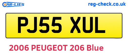 PJ55XUL are the vehicle registration plates.