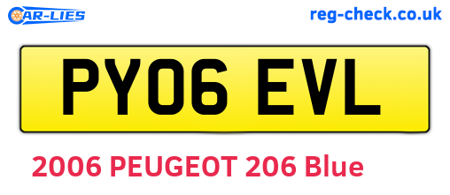 PY06EVL are the vehicle registration plates.