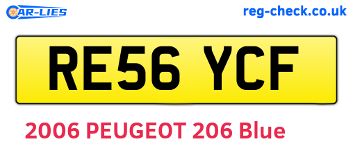 RE56YCF are the vehicle registration plates.