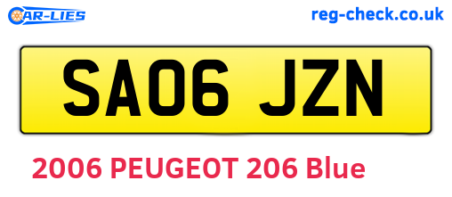 SA06JZN are the vehicle registration plates.
