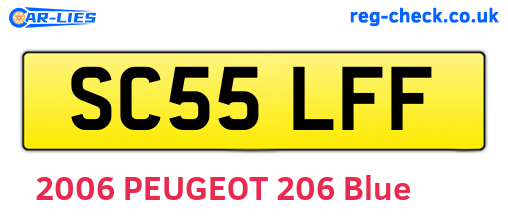 SC55LFF are the vehicle registration plates.