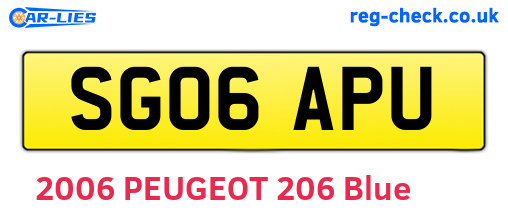 SG06APU are the vehicle registration plates.