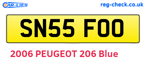 SN55FOO are the vehicle registration plates.