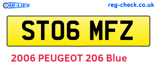 ST06MFZ are the vehicle registration plates.