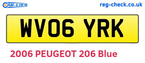WV06YRK are the vehicle registration plates.