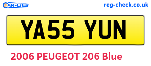 YA55YUN are the vehicle registration plates.