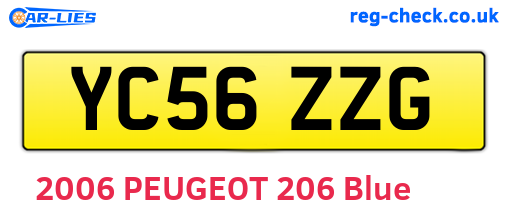 YC56ZZG are the vehicle registration plates.