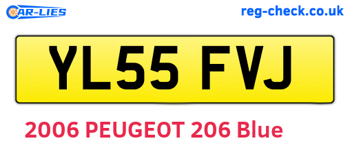 YL55FVJ are the vehicle registration plates.