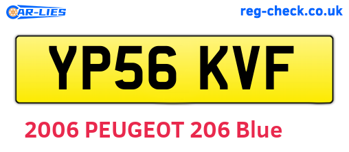 YP56KVF are the vehicle registration plates.