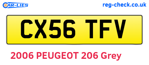CX56TFV are the vehicle registration plates.