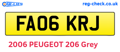 FA06KRJ are the vehicle registration plates.