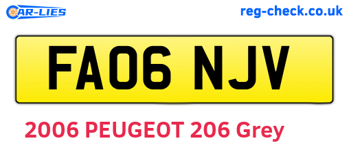 FA06NJV are the vehicle registration plates.